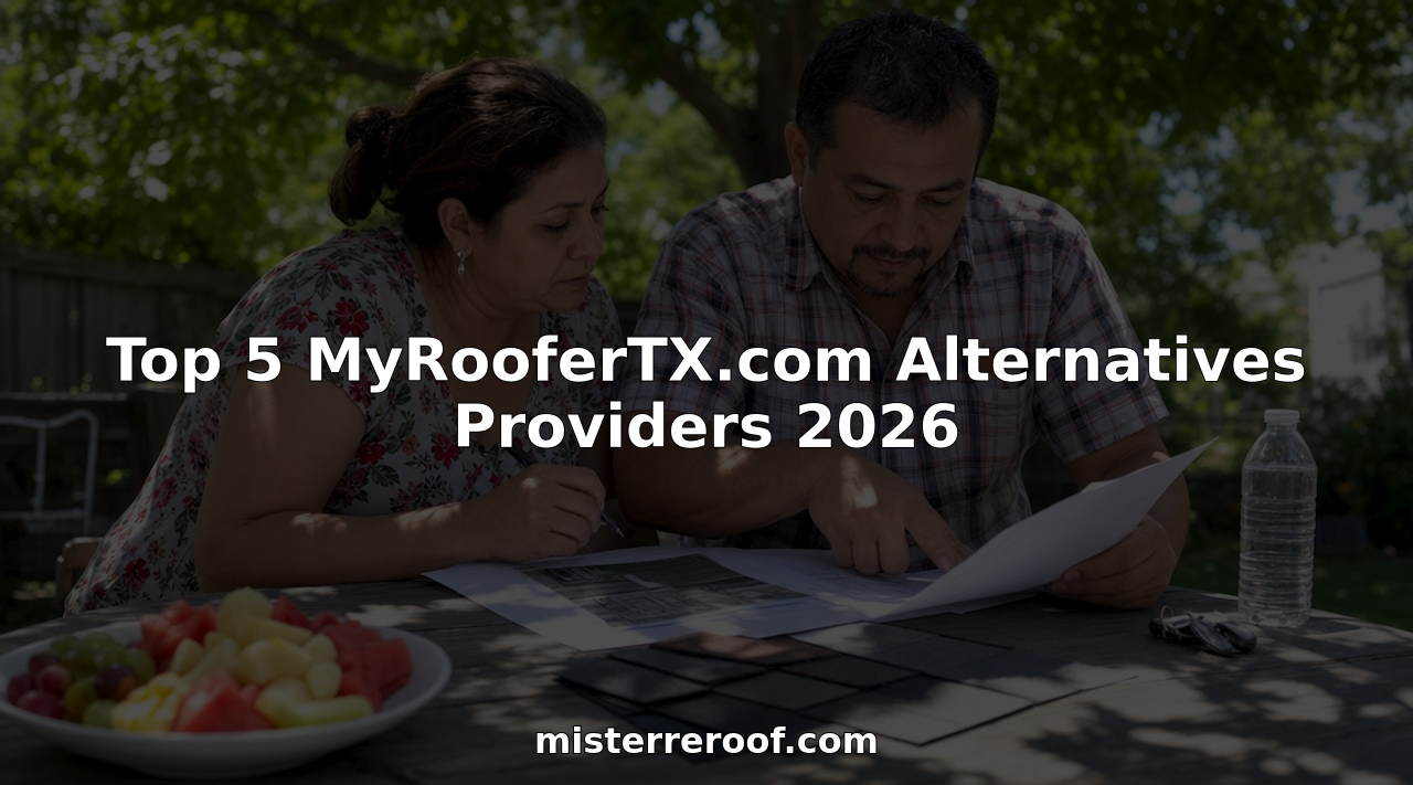 Couple reviewing roofing estimates at kitchen table
